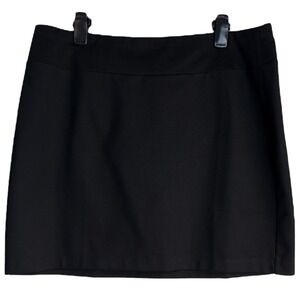 Eileen‎ Fisher XL Black Mini Skirt Doubleknit Flex Ponte Fabric NWT